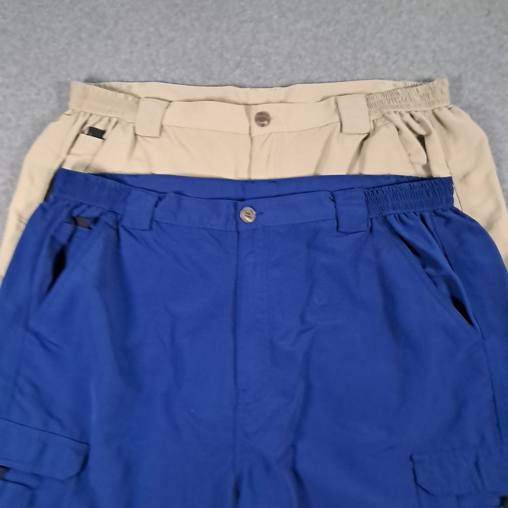 Bimini Bay Outfitters Performance Gear Cargo Shorts Lot of 2 / 1-Tan & 1-Blue 44